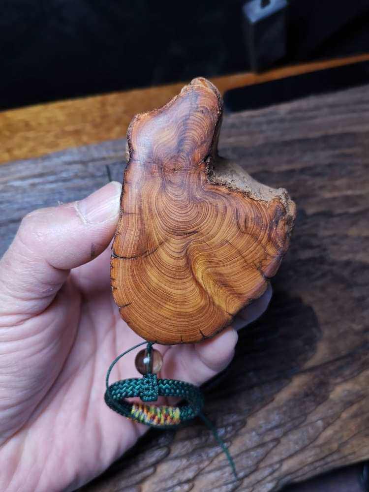 天然太行崖柏虎皮纹瘤疤木雕手把