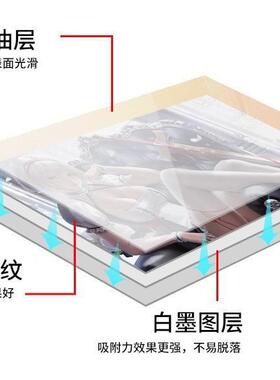 A3水晶标AB撕膜卷材片装冷转V印膜70留字A4U标水贴低温晶打印ab膜