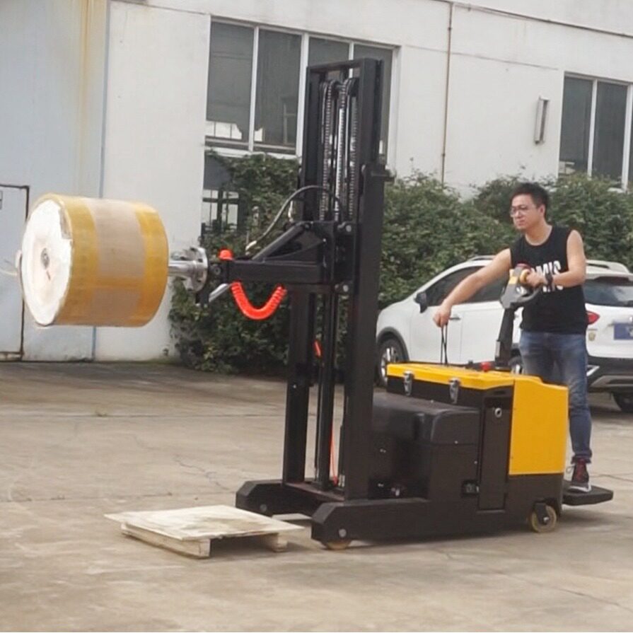 非标纸卷气胀轴电动翻转堆高车