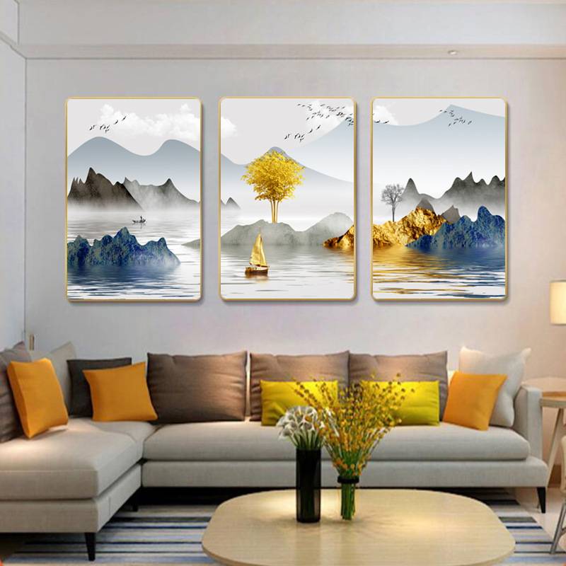 复式楼梯间装饰画酒店走廊过道墙面壁画客厅玄关现代简约三图片