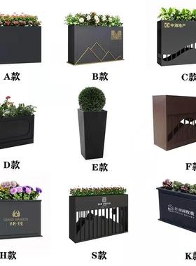 长方铁艺花19354槽成不锈钢种植箱树商业街形外摆花坛花盆架户外