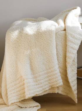 瑞AL-66071景纺织余白色针织半边绵绒软绵毯子装沙发毯纯家居软搭