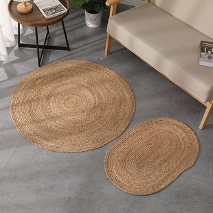 水芦苇草编圆形地毯蒲草编织客厅地垫入户门草垫子服装店草垫铺地