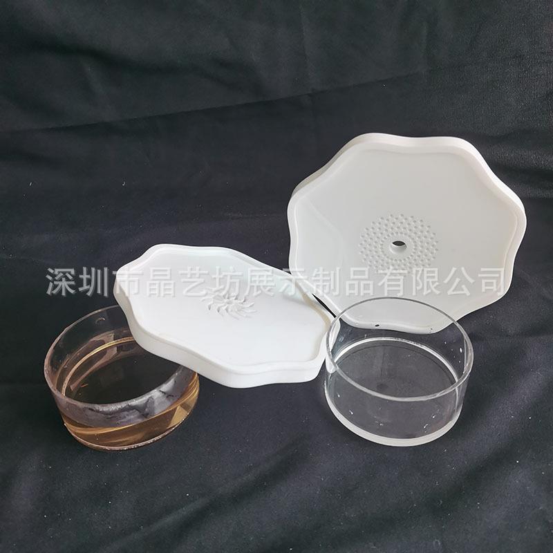 亚克力瓷白茶盘可储水创意中式古典茶器出差旅行个人工夫茶具套装
