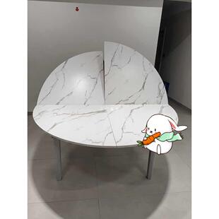 四分折叠圆桌面台面4折叠式带转盘面板餐桌圆形家用大圆桌15/20人