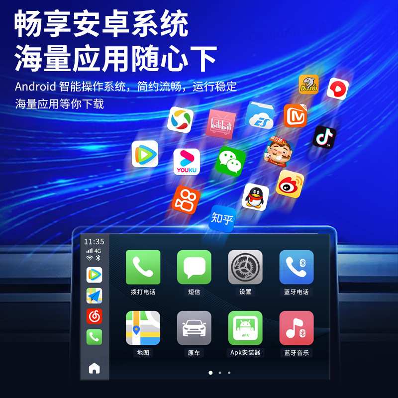 2022 ai box智能盒子8核芯片4+64G无线carplay转安卓auto