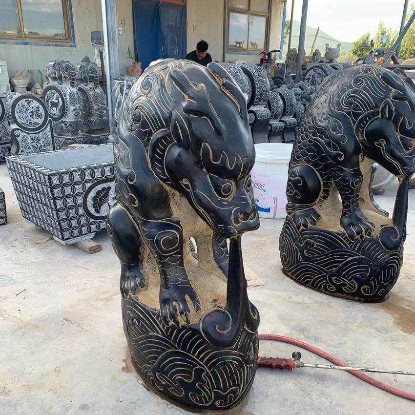 纯手工吸水兽神兽青石仿古动物石雕做旧老石匠园林庭院摆件优惠