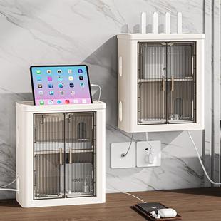 路由器收纳盒大容量路由器收纳盒散热透气磁吸开门路由器置物架子