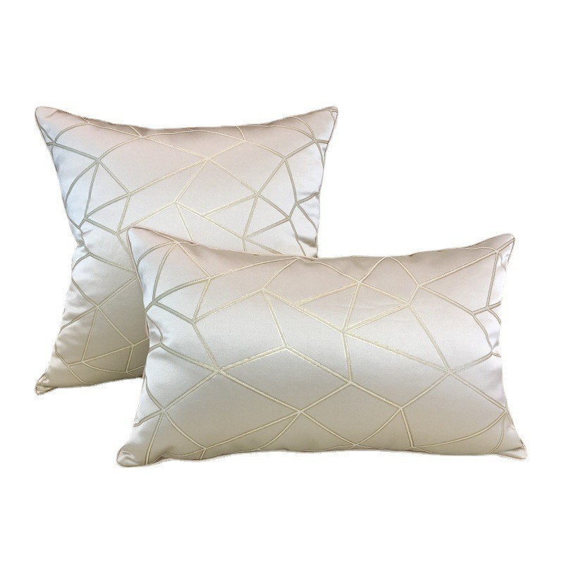 高精密提花抱枕办公沙发靠垫套简约客厅样板间刺绣羽毛星空靠背