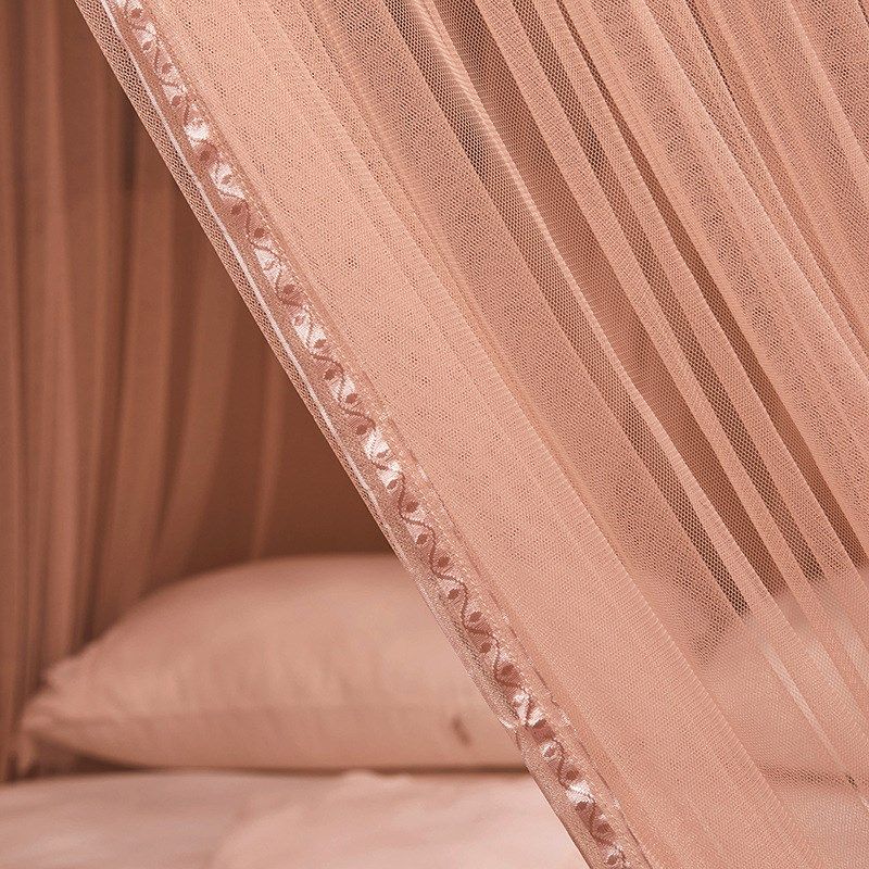 跨境新款圆顶吊顶免安装蚊帐加大加密直径1.5米公主风落地式床幔