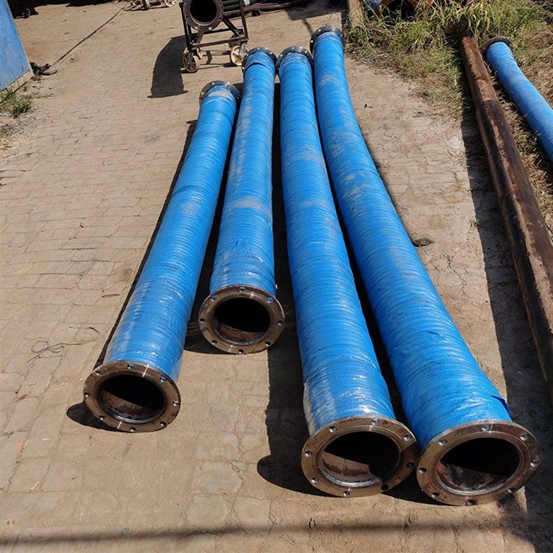 大口径耐磨钢丝胶管吸沙吸排水橡胶管法兰疏浚矿用输送泥浆胶管