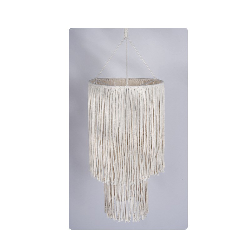 波西米亚挂毯灯饰手工编织棉绳灯罩餐厅吧台吊灯民宿酒店装饰灯罩