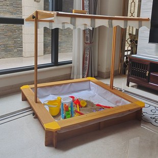 户外儿童实木沙池沙坑池幼儿园游乐设施宝宝家用室内小型玩沙设备