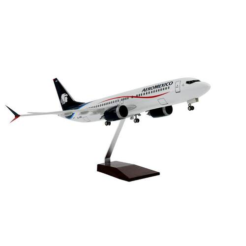 带轮子带灯墨西哥航空波音737MAX仿真客机飞机模型摆件AEROMEXICO
