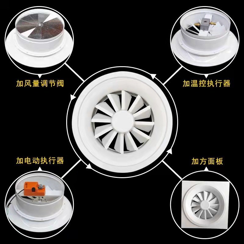 金光XL旋流风口可调式铝合金旋流风口abs旋流风口中央空调排烟口
