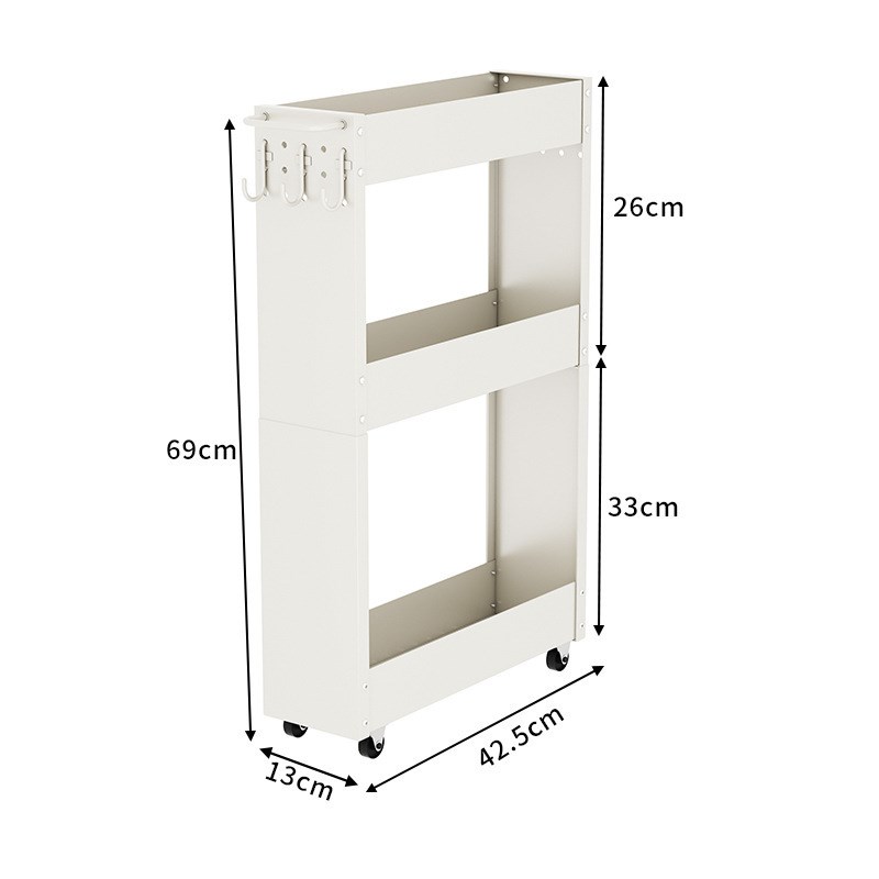 夹缝收纳层架厨房带轮多层置物架洞洞板橱柜带挂钩卫生间门架子