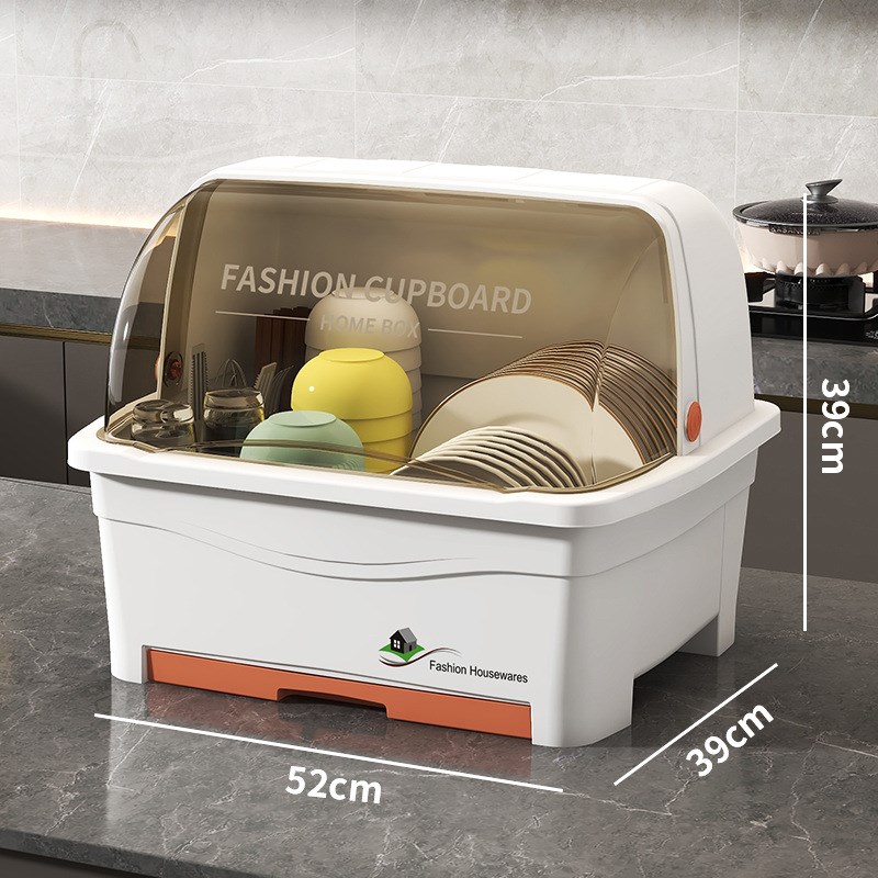 跨境出口厨房装碗筷收纳盒家用带盖碗碟置物架塑料加厚碗柜碗碟架