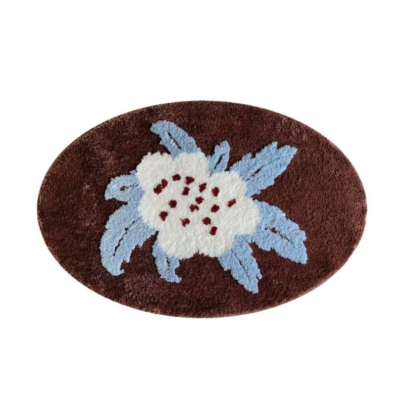 厂家直销复古轻奢卧室床边客厅茶几进门毯簇绒植绒地毯吸水防滑地