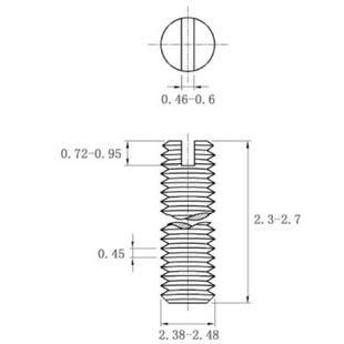 M2.5 碳钢14H 一字槽平端紧定螺钉 GB73 2.5 发黑