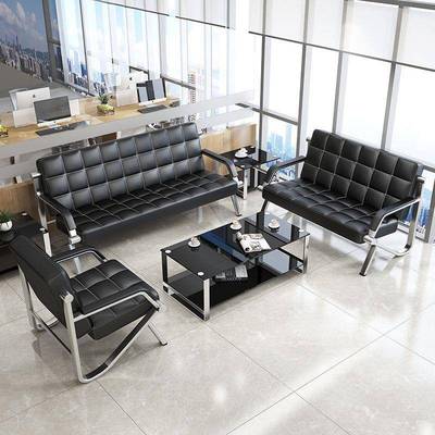 办公JEV沙发茶组几合约会客商务接待沙发办公室三人位铁沙艺简发
