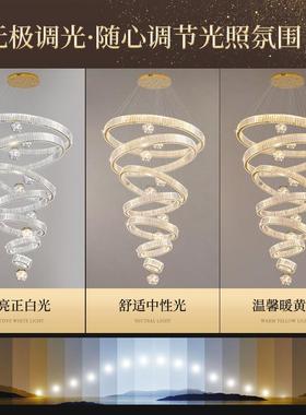 挑空客厅晶吊墅BYE灯复式楼别FLOT公寓2025新款水轻奢高档中空大