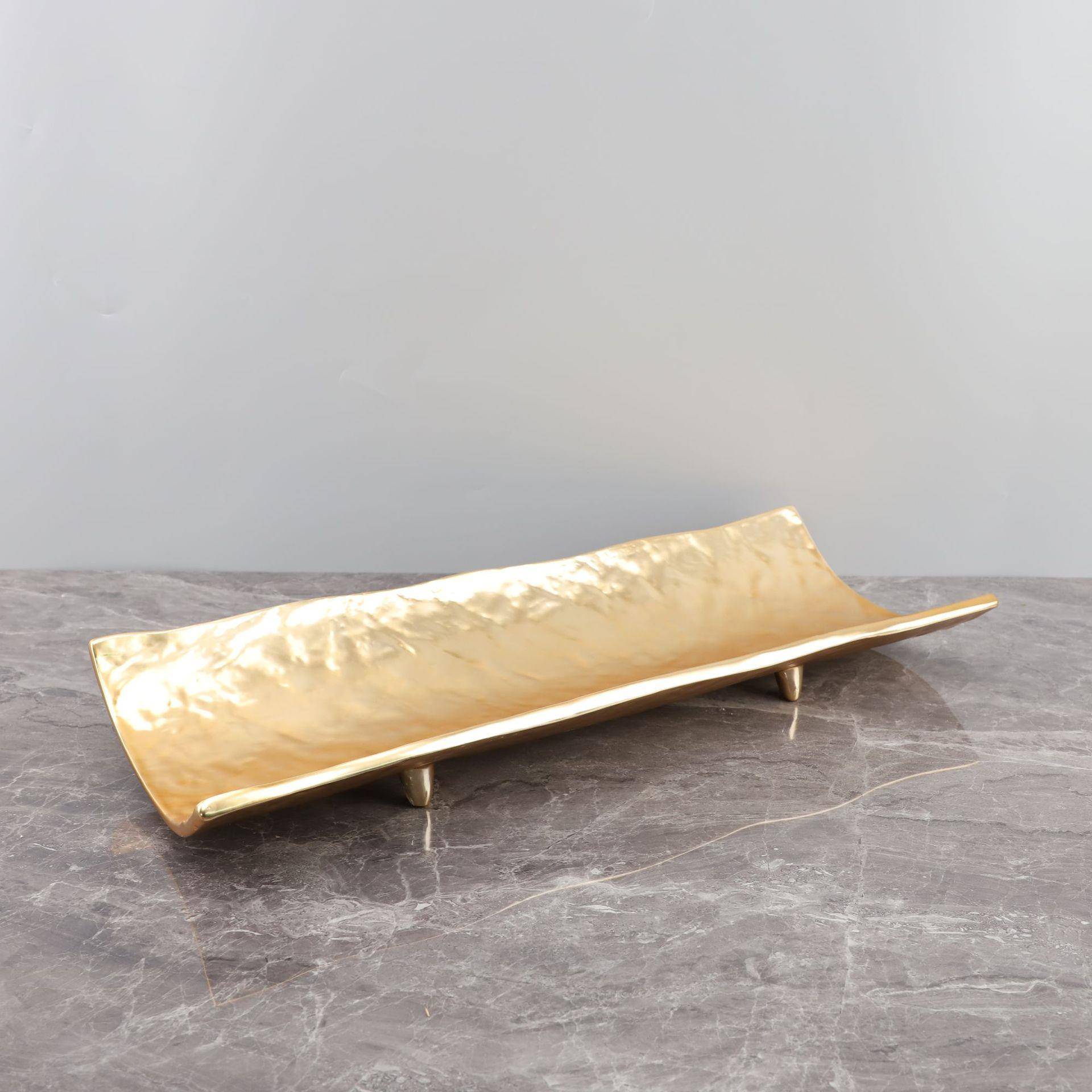 新中式创意竹节树脂果盘盘摆LDF件客厅玄关茶几电家柜托居软装饰