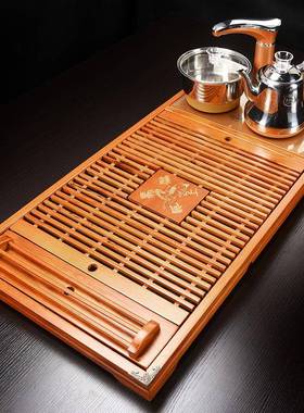 茶盘SC040厂到家直销茶具套装四合一精品实木柯木茶台年有年余马