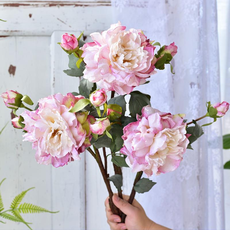 高档插花仿真KOO牡丹花装假花摆设桌客厅摆件花束餐花艺饰干花花