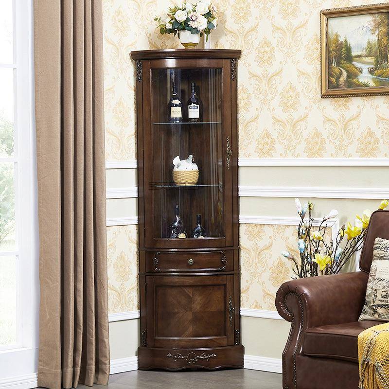 Bw2美式实木角柜墙角带角璃展示柜餐厅弧形m3jCQmZH角柜转拐角柜