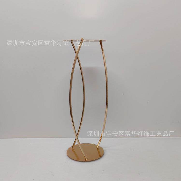 婚HQP庆花款架件婚礼酒店主桌装饰花器摆铁艺电镀舞新台道具路引