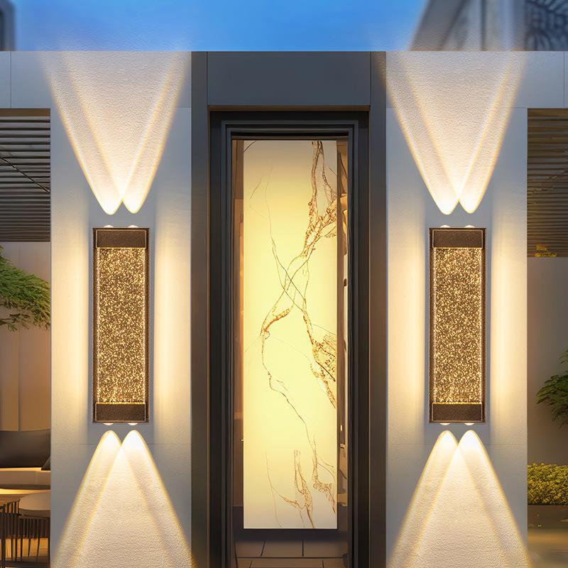 户外简晶防水壁灯庭阳台别水晶壁灯墅走廊过道约室水外院楼梯外墙