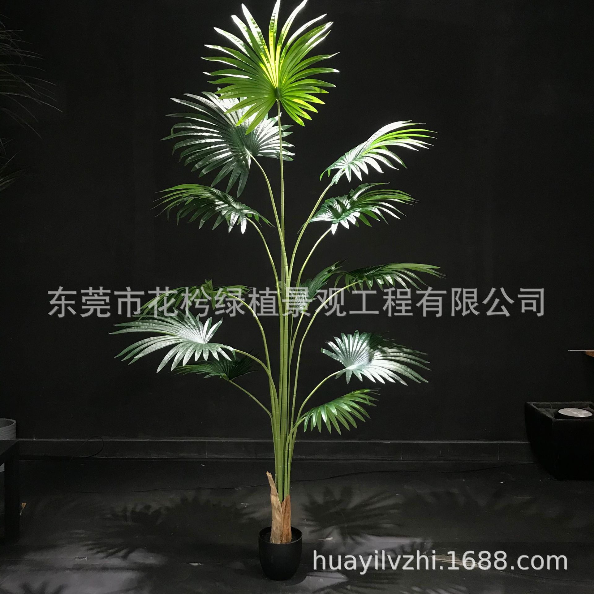 仿真植物蒲葵树盆景大型客厅摆件室内酒店柜台落地装饰塑料盆栽