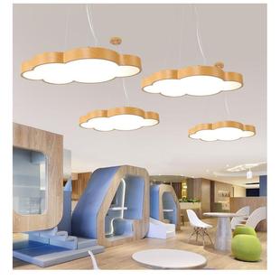 ED长造型灯日系木纹铝通条L灯六边形圆环吊灯创意方MKL幼儿园办公