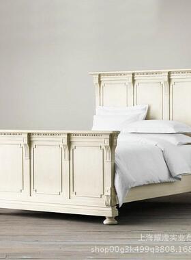 美式实.木复古S78909做旧双人婚床定制家具床卧室雕花1.5*1木8米