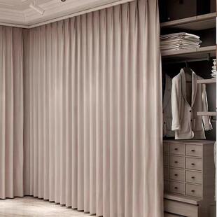 家用免打孔衣柜家94203260用卧室柜遮挡门帘衣橱帽白色衣柜纱防尘