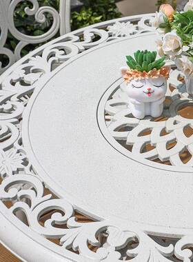 铸外铝桌椅室水外防别墅庭院TCS户外休闲花椅园白色铁艺室阳台小