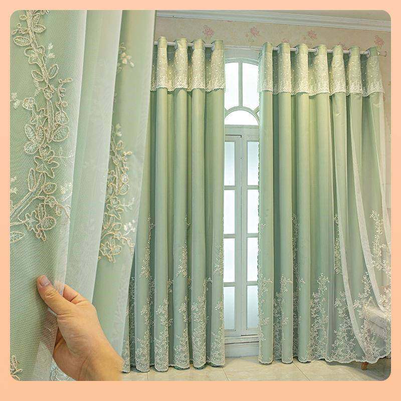 61N遮光全窗帘成品法式卧公主风室体双层蕾丝绣花纱布Fh(h(&aq一,鲜花速递/花卉仿真/绿植园艺,割草机/草坪机,淘宝优惠券,粉丝福利购,淘宝优惠卷