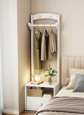 ?实木床头柜衣帽架简一体带抽床小户YVG卧室边型收纳柜约客厅置物