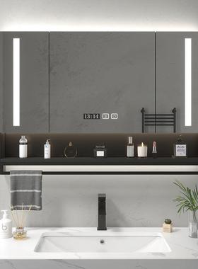 智能浴镜柜挂墙式带背室光灯防卫生sfag7593间镜子置纳物雾架单独