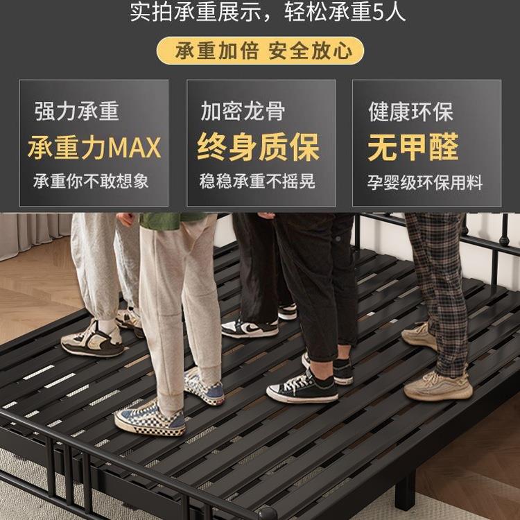 铁艺床欧式简约家8用床1.NYN双人1.5米现代单人架子床加粗加厚铁