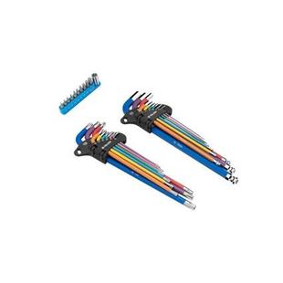 8件工WYO业级彩色内六2角扳手套s2球套公英制加头长折叠多用