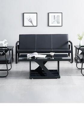 人办公三客沙发商务简约现代255025新款办公室会接位待茶几组合套
