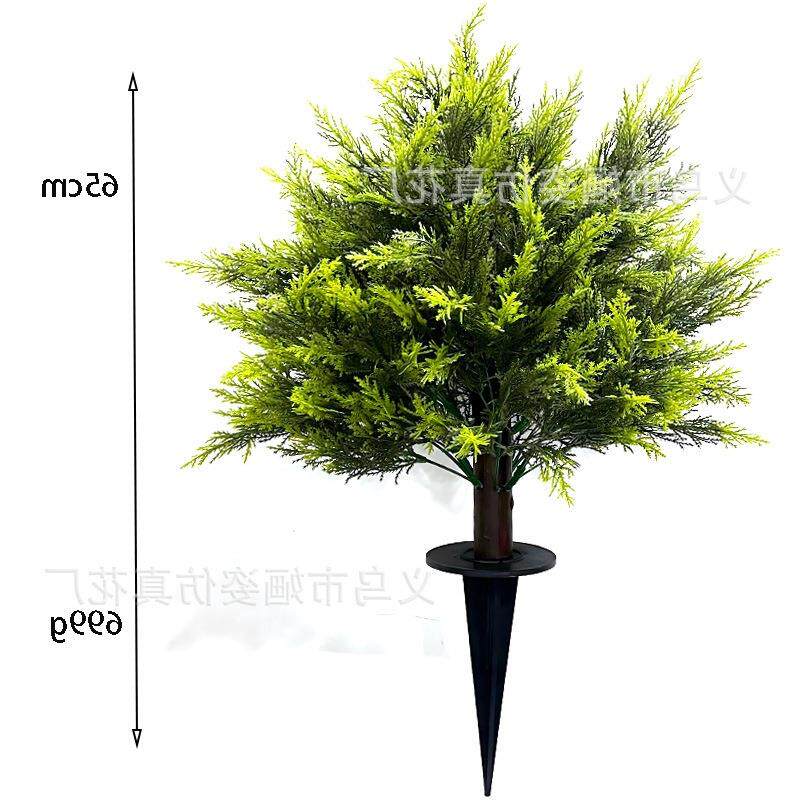 款仿H00934真绿植插柏树盆黄杨木景水草假花假树家地居爆园林装饰