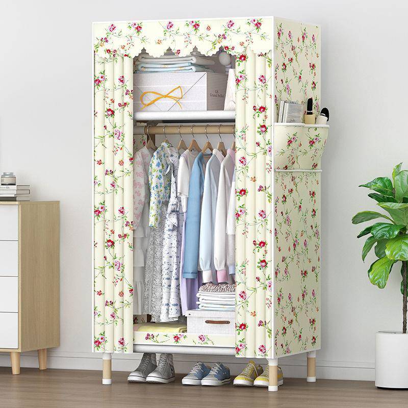 加实木衣柜简易装家用组见详情卧室加厚布衣柜出租房经济多收层纳