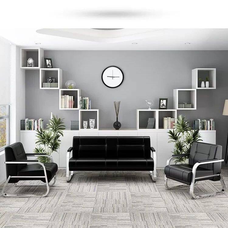 工厂直销办公沙发商务简约三人位会客接待组合套装休闲等候椅铁架