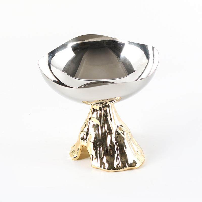 轻奢不锈GOI钢盘摆件果创意家居餐桌术茶盘几坚果水果盘艺收纳托,家居饰品,装饰摆件,淘宝优惠券,粉丝福利购,淘宝优惠卷