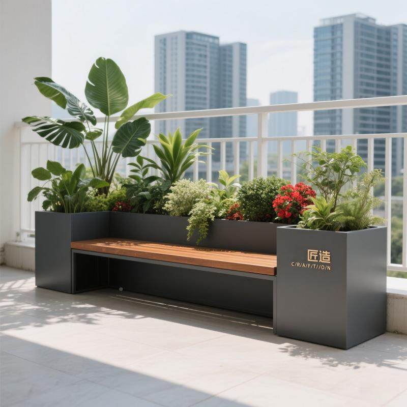 户外露台可以wyy25090坐的花坐箱阳台凳款庭院种植长箱方形花架座