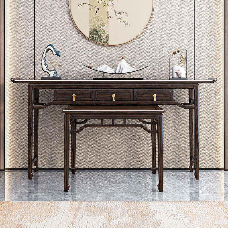 中式乌金木玄E21关条桌案新实木中六件套供桌八堂仙客厅供台供台