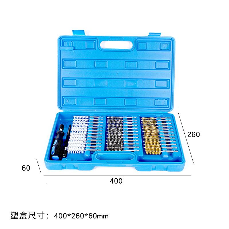 跨境爆款1/4英寸8六毛角杆管抛道刷3件套除锈545光去刺钢丝尼龙铜