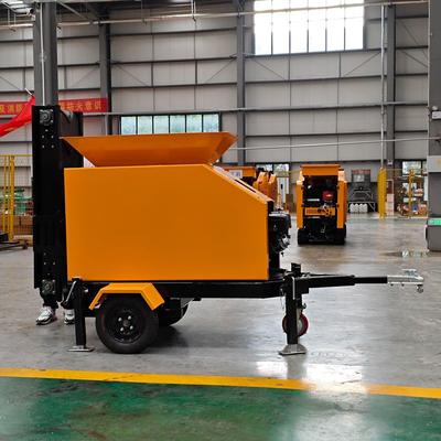 Towed Rock Crusher颚式破碎机四冲程汽油低噪音 建筑骨料碎石机